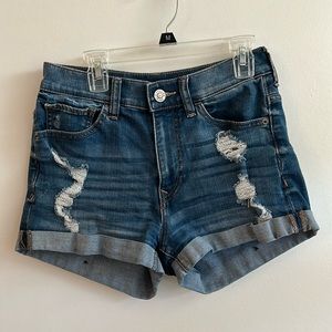 Express Denim shorts with rips high rise